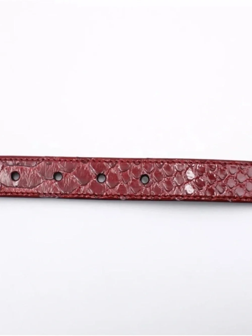 Dolce & Gabbana Men’s Chic Python Belt in Red with Gunmetal Hardware - Size 95